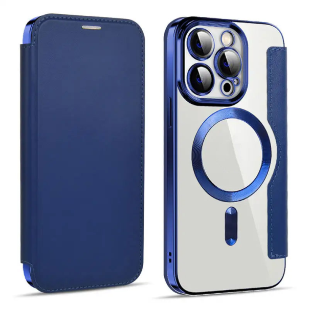 Maska za iPhone 15 Pro Max na preklop Coral Mag Case Book plava - 604711