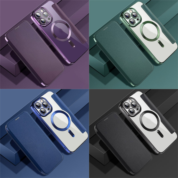 Maska za iPhone 15 Pro na preklop Coral Mag Case Book plava - 604708