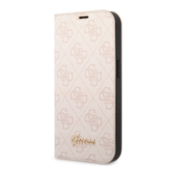 Maska za iPhone 14 na preklop Guess PC/ TPU 4G Metal Camera Outline Book Pink - GUBKP14SHG4SHP