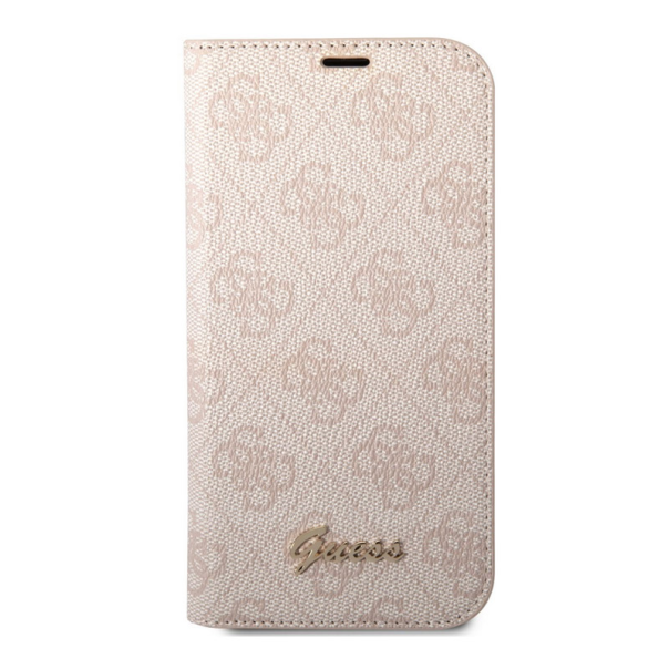 Maska za iPhone 14 Pro Max na preklop Guess PC/ TPU 4G Metal Camera Outline Book Pink - GUBKP14XHG4SHP