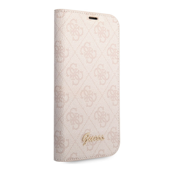 Maska za iPhone 14 Pro Max na preklop Guess PC/ TPU 4G Metal Camera Outline Book Pink - GUBKP14XHG4SHP