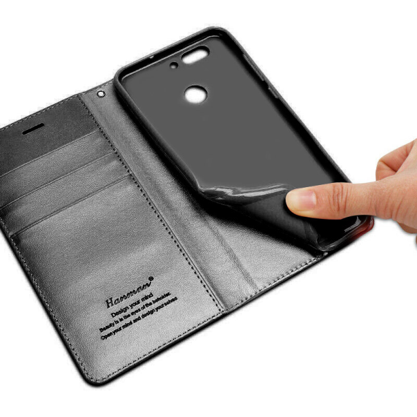 Maska za iPhone 13 Pro na preklop Hanman Minor crna - 059748