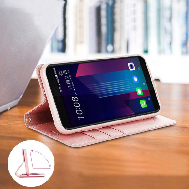 Maska za iPhone 14 Pro na preklop Hanman Minor roze - 059755