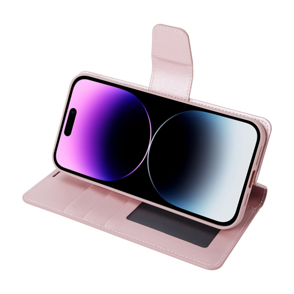 Maska za iPhone 14 Pro Max na preklop Hanman Miny Mag Case roze - 603568