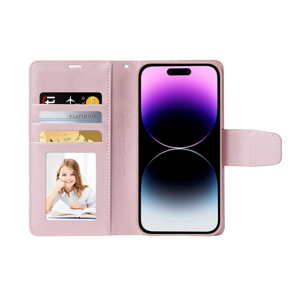 Maska za iPhone 14 Pro Max na preklop Hanman Miny Mag Case roze - 603568