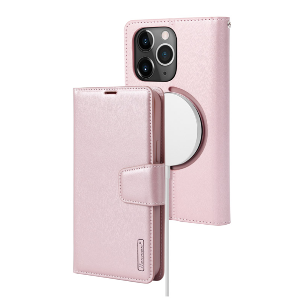 Maska za iPhone 14 Pro Max na preklop Hanman Miny Mag Case roze - 603568