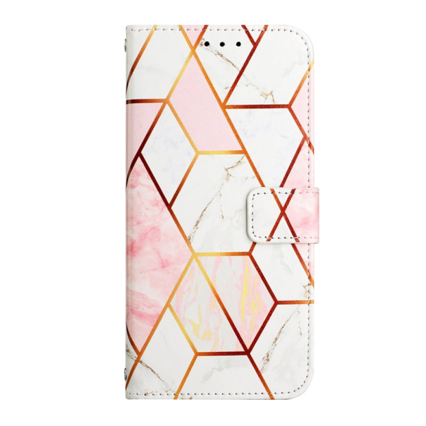 Maska za Xiaomi Redmi 14C 4G/ 5G geometry na preklop Marble roze - 614551
