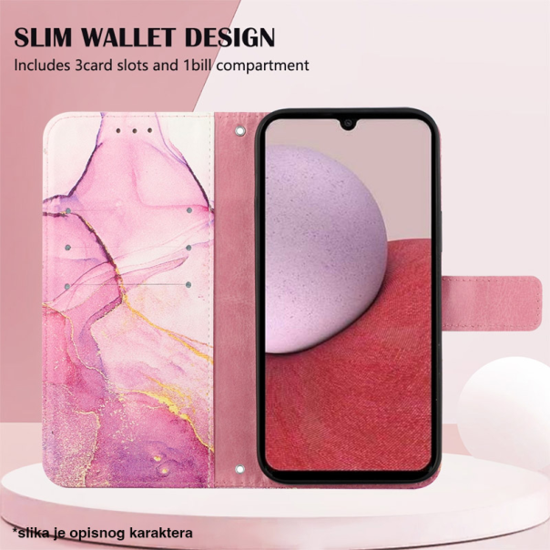 Maska za Xiaomi Redmi A3 (2024) na preklop Marble pink - 613857