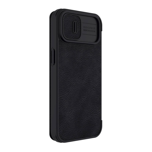 Maska za iPhone 14 na preklop Nillkin Qin Pro crna - 057426