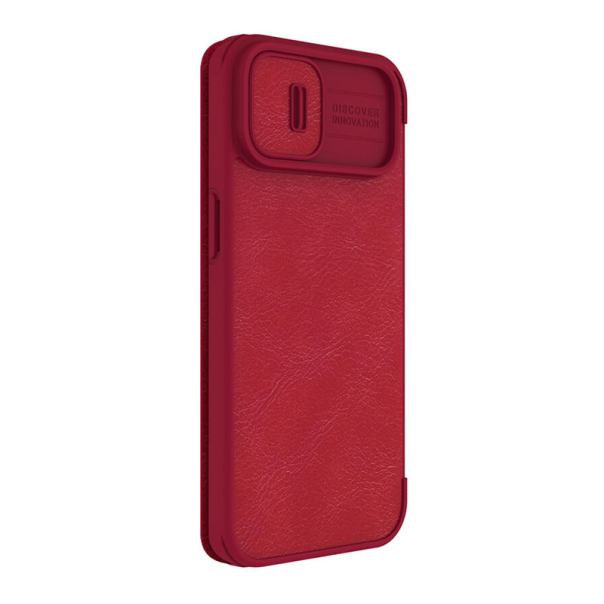 Maska za iPhone 14 na preklop Nillkin Qin Pro crvena - 057427