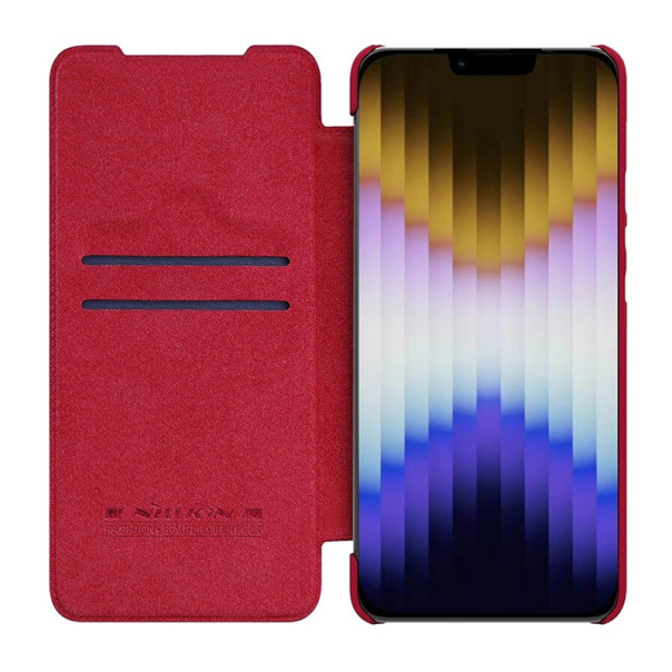 Maska za iPhone 14 na preklop Nillkin Qin Pro crvena - 057427