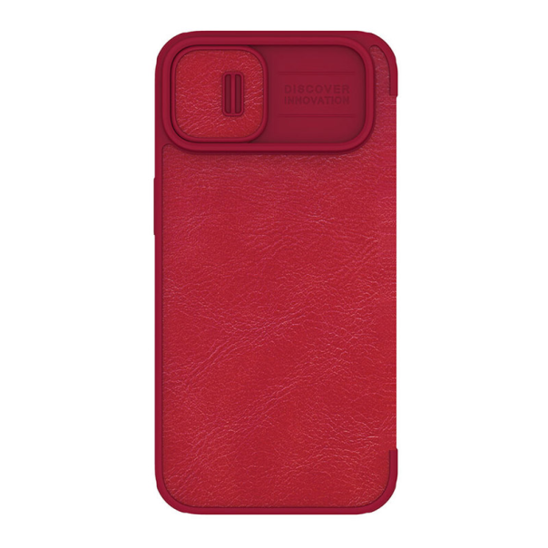 Maska za iPhone 14 na preklop Nillkin Qin Pro crvena - 057427