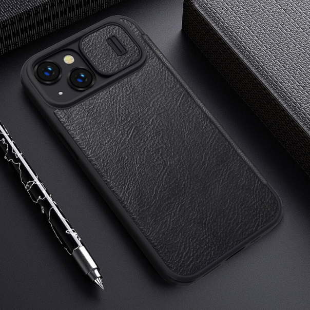 Maska za iPhone 14 Plus na preklop Nillkin Qin Pro crna - 203019