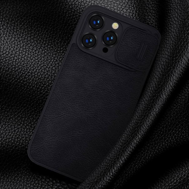 Maska za iPhone 14 Pro na preklop Nillkin Qin Pro crna - 203021