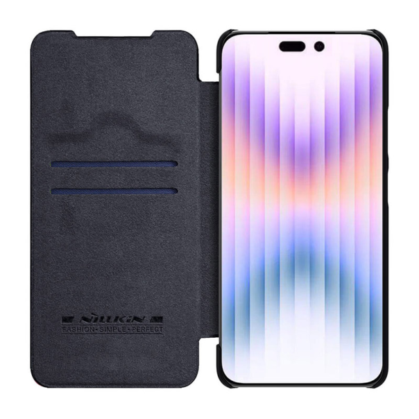 Maska za iPhone 14 Pro na preklop Nillkin Qin Pro crna - 203021