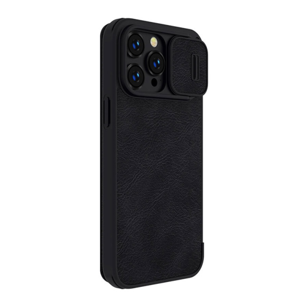 Maska za iPhone 14 Pro Max na preklop Nillkin Qin Pro crna - 057432