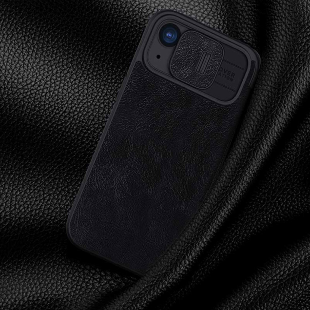 Maska za iPhone 15 braon na preklop Nillkin Qin Pro - 605042