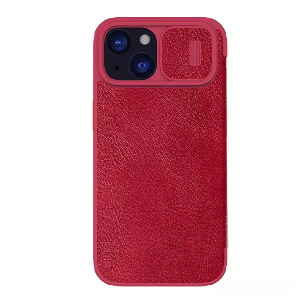 Maska za iPhone 15 Plus na preklop Nillkin Qin Pro crvena - 605038