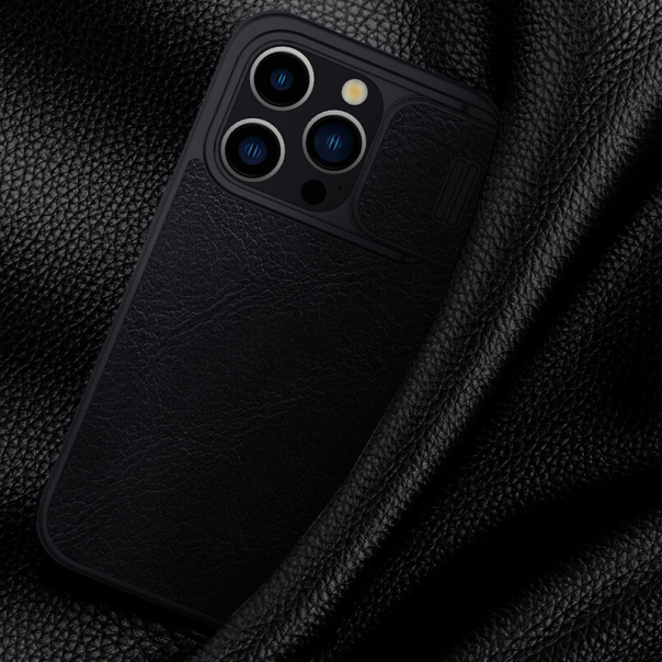 Maska za iPhone 15 Pro Max braon na preklop Nillkin Qin Pro - 605050