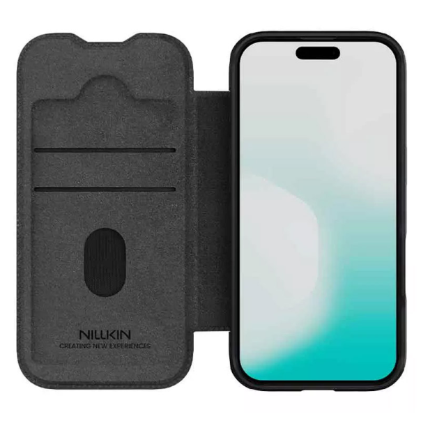 Maska za iPhone 17 na preklop Nillkin Qin Pro crna - 620483