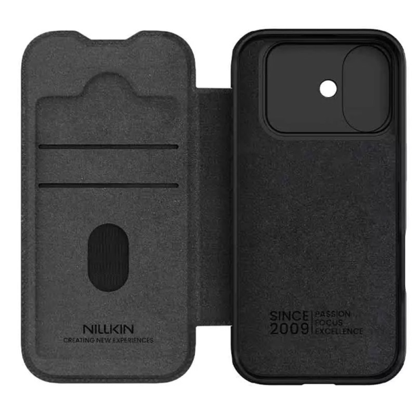 Maska za iPhone 17 na preklop Nillkin Qin Pro crna - 620483