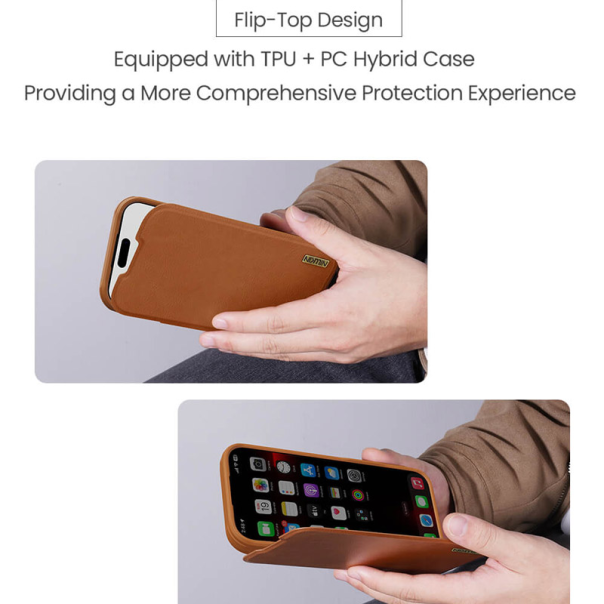 Maska za iPhone 17 na preklop Nillkin Qin Pro crna - 620483