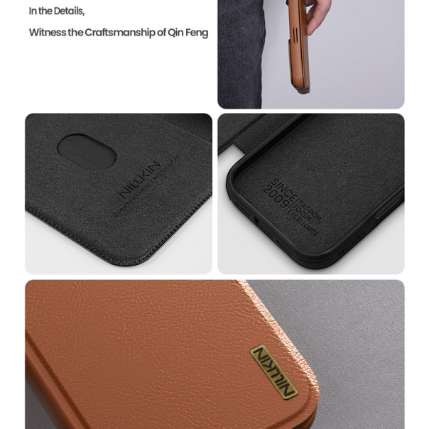 Maska za iPhone 17 na preklop Nillkin Qin Pro crna - 620483