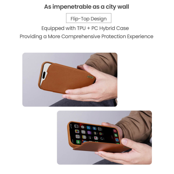 Maska za iPhone 17 Pro Max na preklop Nillkin Qin Pro crna - 620486