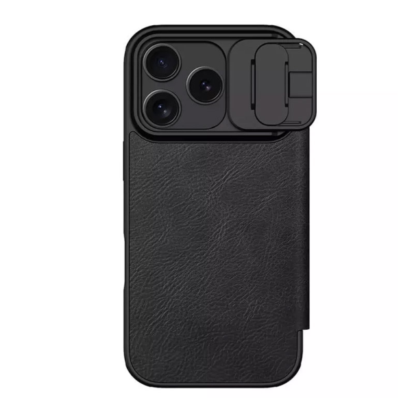 Maska za iPhone 17 Pro Max na preklop Nillkin Qin Pro crna - 620486