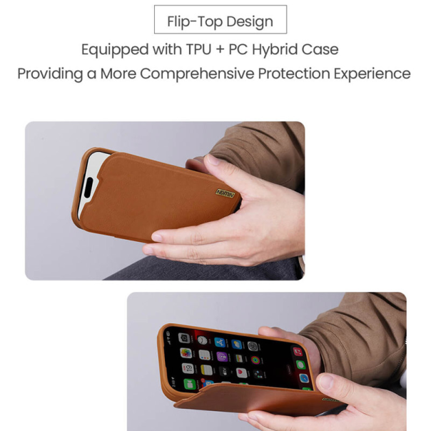 Maska za iPhone Air na preklop Nillkin Qin Pro crna - 620484