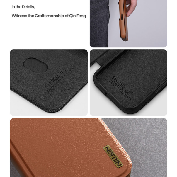 Maska za iPhone Air na preklop Nillkin Qin Pro crna - 620484