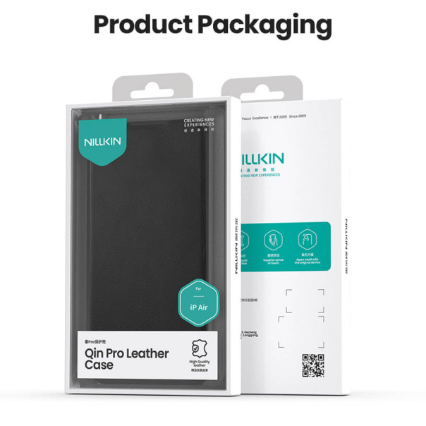 Maska za iPhone Air na preklop Nillkin Qin Pro crna - 620484