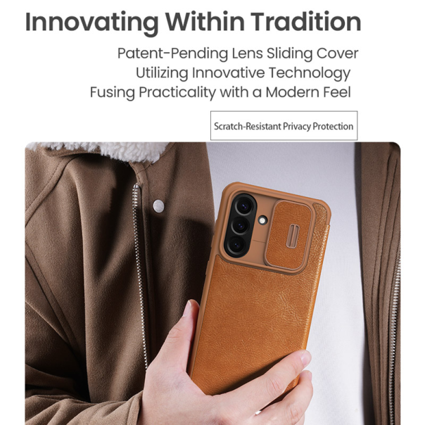 Maska za Samsung A56 5G/ A566B na preklop Nillkin Qin Pro crna - 616143