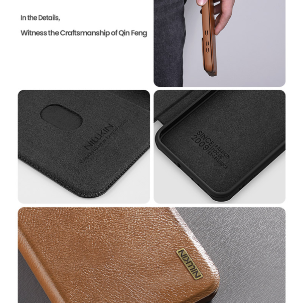 Maska za Samsung A56 5G/ A566B na preklop Nillkin Qin Pro crna - 616143