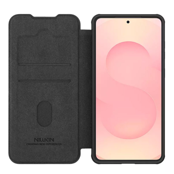Maska za Samsung S25 Edge na preklop Nillkin Qin Pro crna - 617727