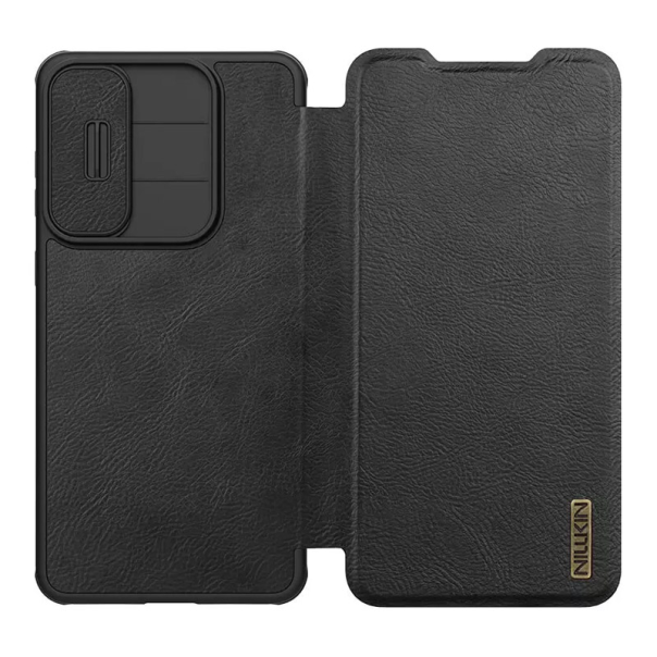 Maska za Samsung S25 Edge na preklop Nillkin Qin Pro crna - 617727