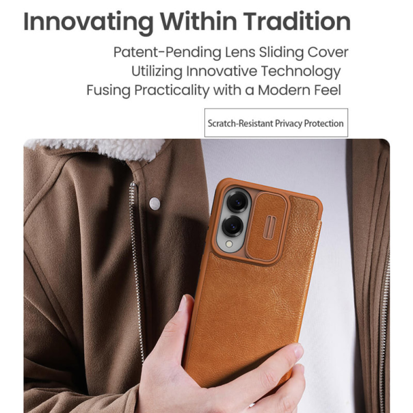 Maska za Samsung S25 Edge na preklop Nillkin Qin Pro crna - 617727