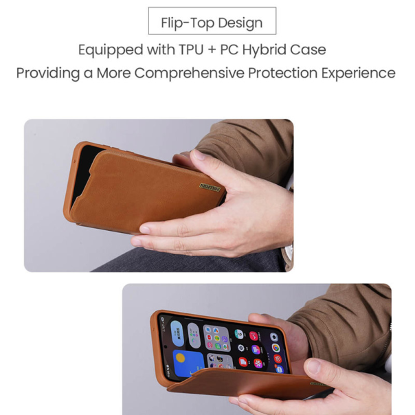 Maska za Samsung S25 Edge na preklop Nillkin Qin Pro crna - 617727