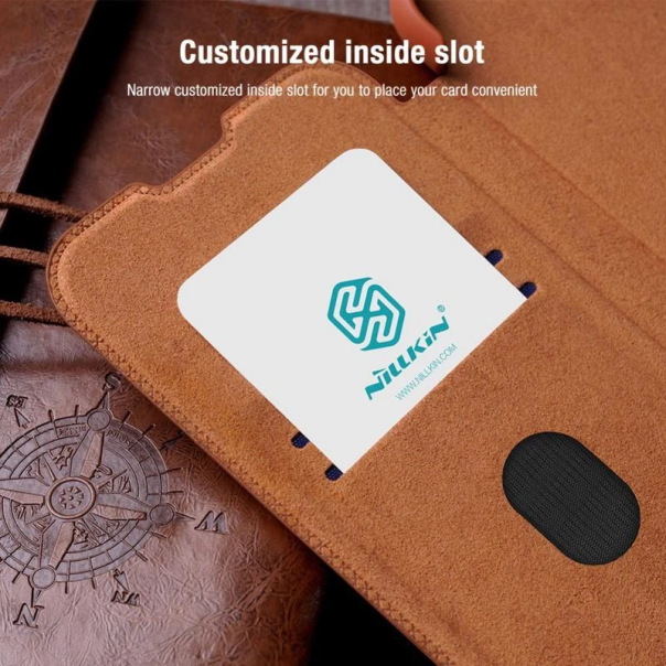 Maska za Samsung S25 Ultra/ S938B na preklop Nillkin Qin Pro crna - 615755