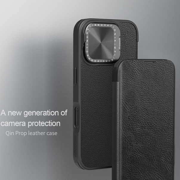 Maska za iPhone 16 braon na preklop Nillkin Qin Prop - 513502