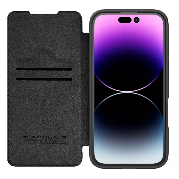 Maska za iPhone 16 na preklop Nillkin Qin Prop crna - 513501