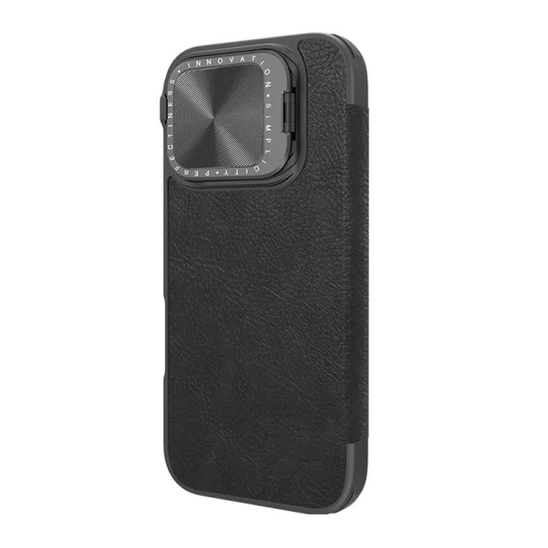 Maska za iPhone 16 Pro Max na preklop Nillkin Qin Prop crna - 513507