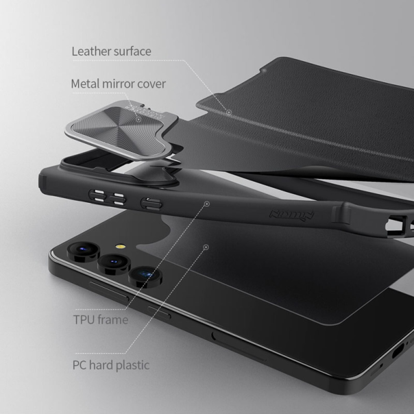 Maska za Samsung S24 Plus/ S926B na preklop Nillkin Qin Prop crna - 610795