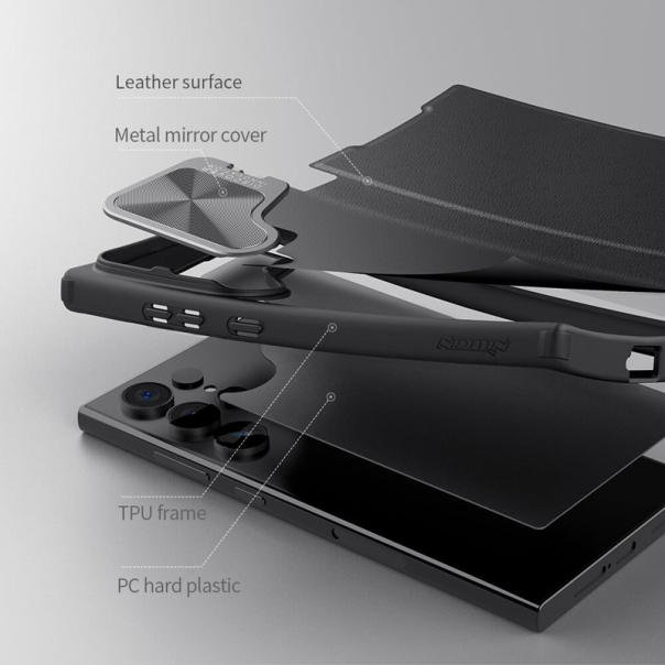 Maska za Samsung S24 Ultra/ S928B na preklop Nillkin Qin Prop crna - 610796