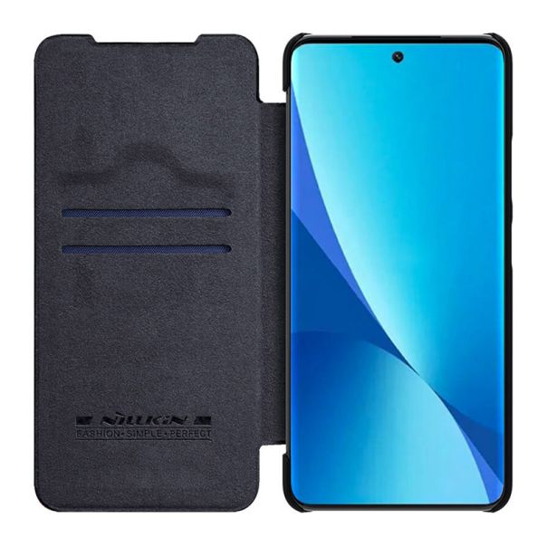 Maska za Xiaomi 12 lite 5G na preklop Nillkin Qin crna - 057397-1