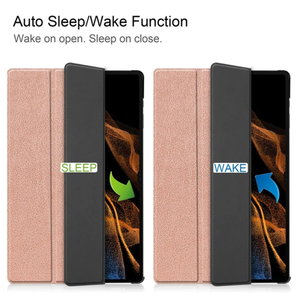 Maska na preklop Tablet Stripes Samsung Tab S9 Ultra/ X910/ S10 Ultra/X920 roze - 611459