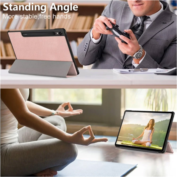 Maska na preklop Tablet Stripes Samsung Tab S9/ X710/ S9 FE/ X510/ S10 FE/ X520 roze - 611461