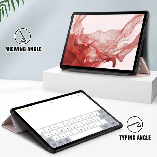 Maska na preklop Tablet Stripes Samsung Tab S9/ X710/ S9 FE/ X510/ S10 FE/ X520 roze - 611461