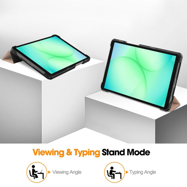 Maska za Samsung Tab A11 Plus na preklop Tablet Stripes roze - 621295