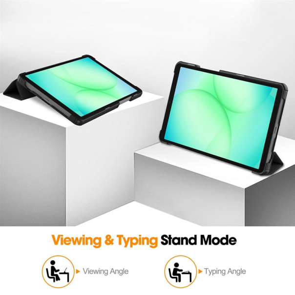 Maska za Samsung Tab A11/ X133 na preklop Tablet Stripes crna - 621292